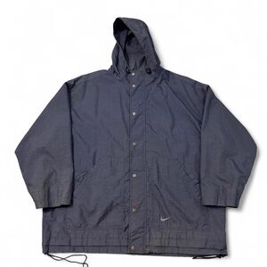 Vintage 90s Nike full button parka windbreaker coat grey XXL mens jacket